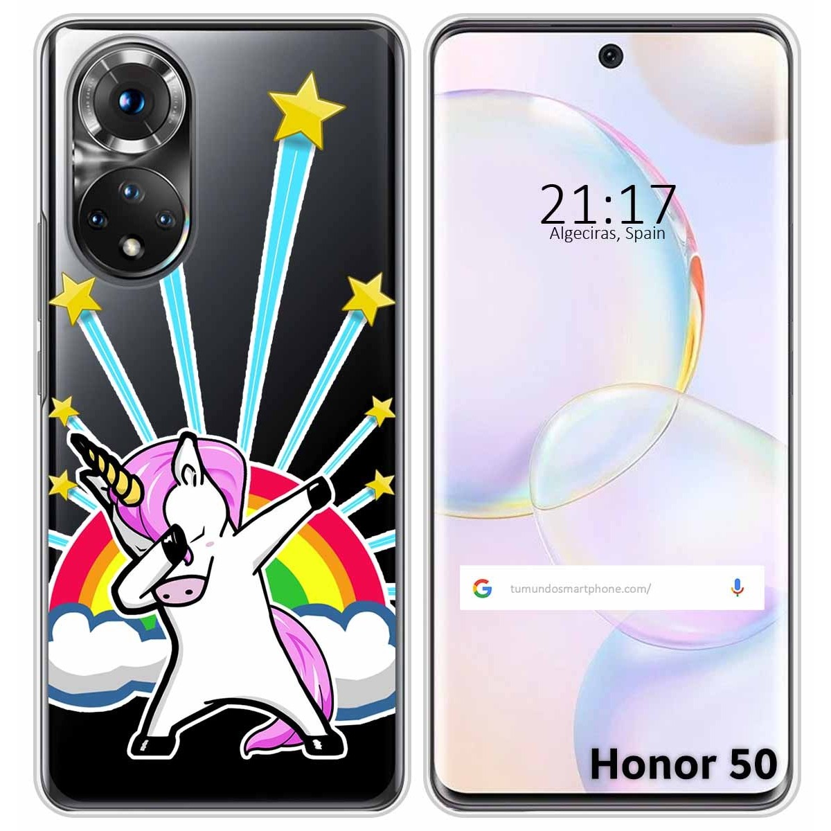 Funda Silicona Transparente para Huawei Nova 9 / Honor 50 5G diseño Unicornio Dibujos