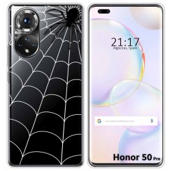 Funda Silicona Transparente para Huawei Honor 50 Pro 5G diseño Araña Dibujos