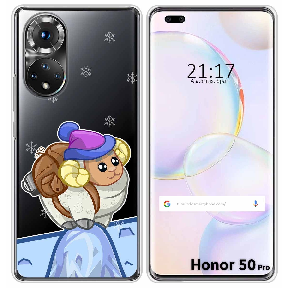 Funda Silicona Transparente para Huawei Honor 50 Pro 5G diseño Cabra Dibujos