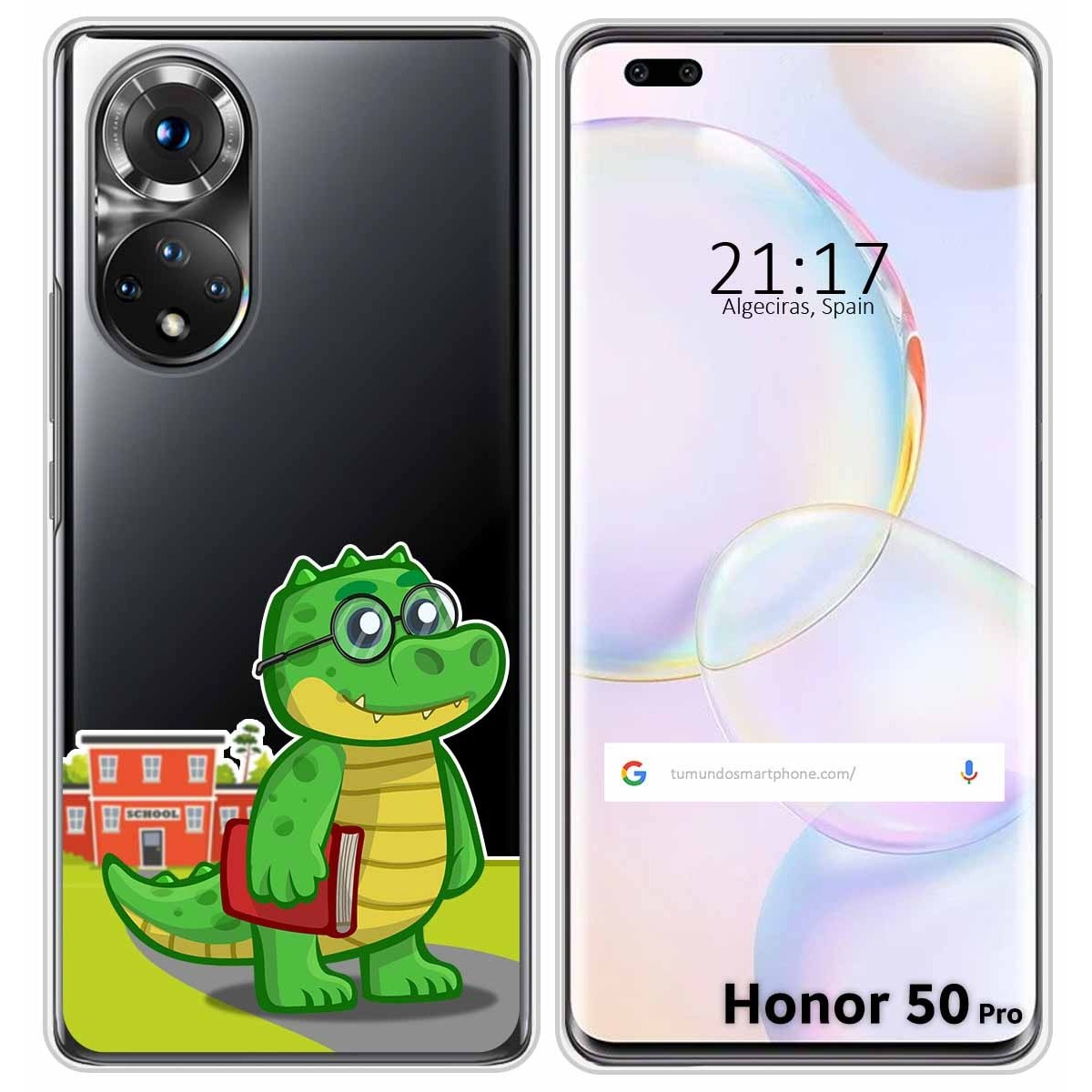 Funda Silicona Transparente para Huawei Honor 50 Pro 5G diseño Coco Dibujos