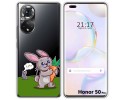 Funda Silicona Transparente para Huawei Honor 50 Pro 5G diseño Conejo Dibujos
