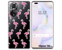 Funda Silicona Transparente para Huawei Honor 50 Pro 5G diseño Flamenco Dibujos