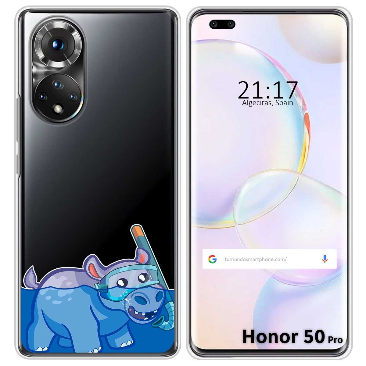 Funda Silicona Transparente para Huawei Honor 50 Pro 5G diseño Hipo Dibujos