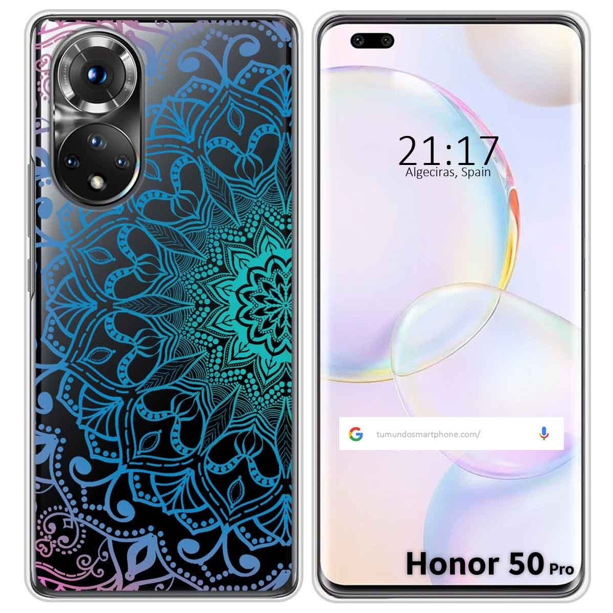 Funda Silicona Transparente para Huawei Honor 50 Pro 5G diseño Mandala Dibujos