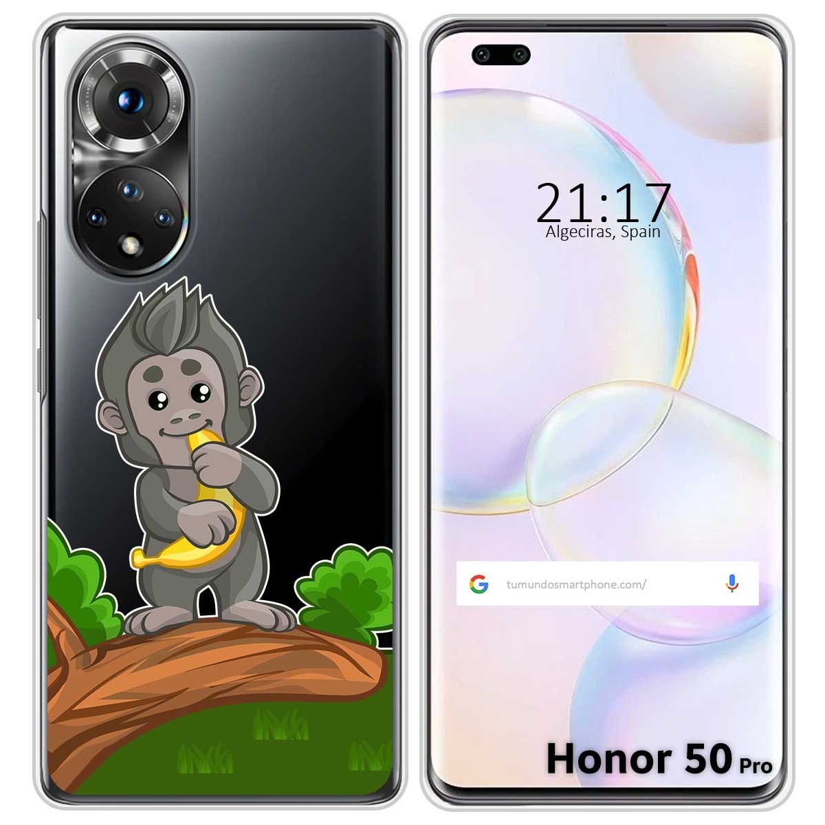 Funda Silicona Transparente para Huawei Honor 50 Pro 5G diseño Mono Dibujos