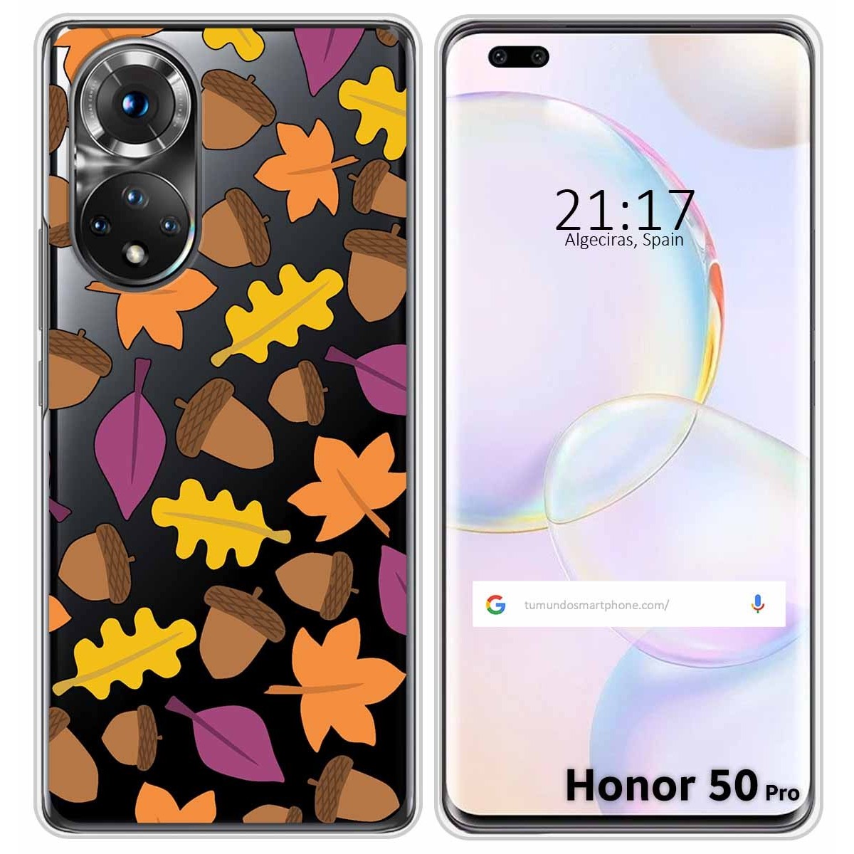 Funda Silicona Transparente para Huawei Honor 50 Pro 5G diseño Otoño Dibujos
