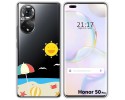 Funda Silicona Transparente para Huawei Honor 50 Pro 5G diseño Playa Dibujos