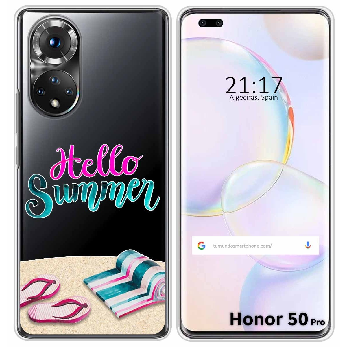 Funda Silicona Transparente para Huawei Honor 50 Pro 5G diseño Summer Dibujos