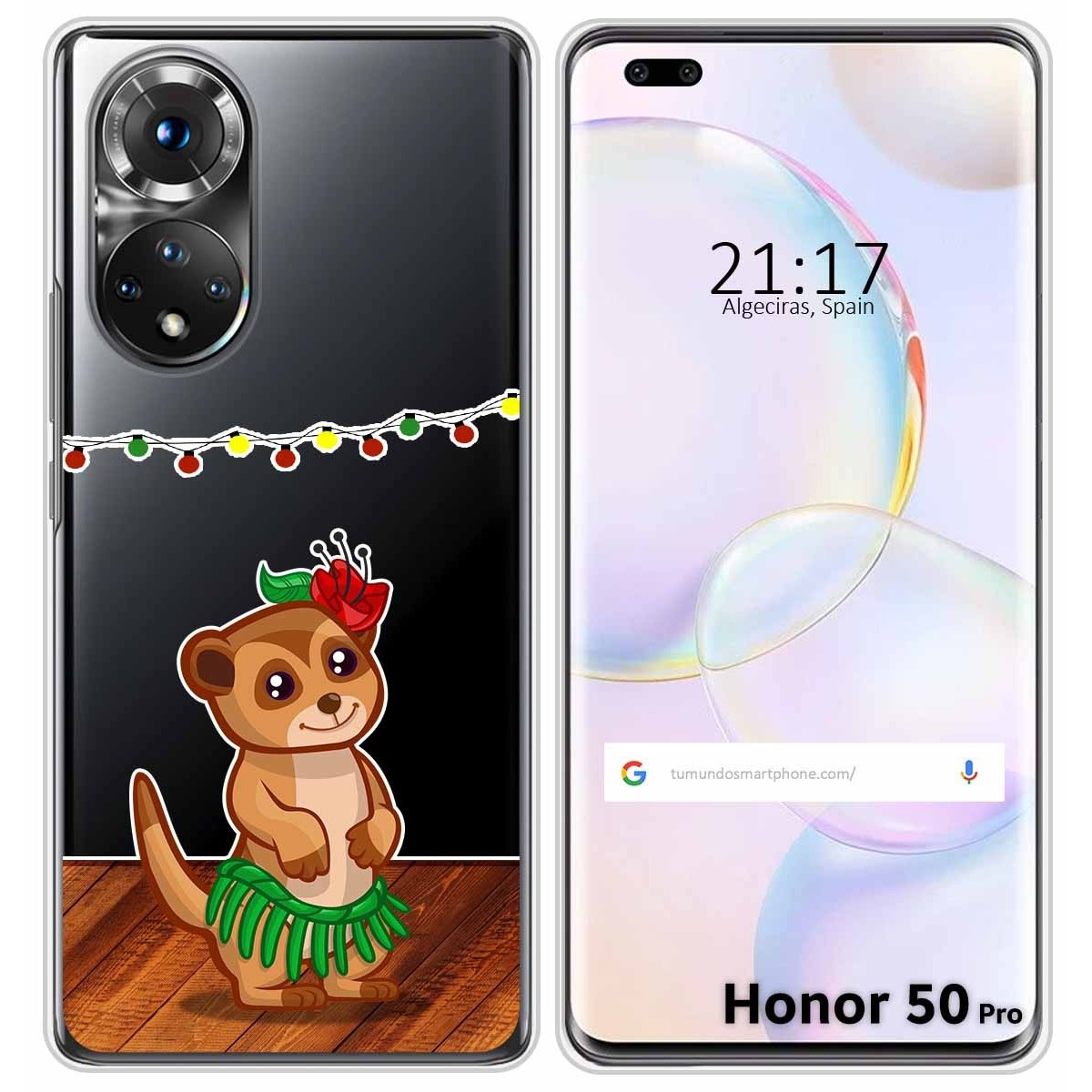 Funda Silicona Transparente para Huawei Honor 50 Pro 5G diseño Suricata Dibujos