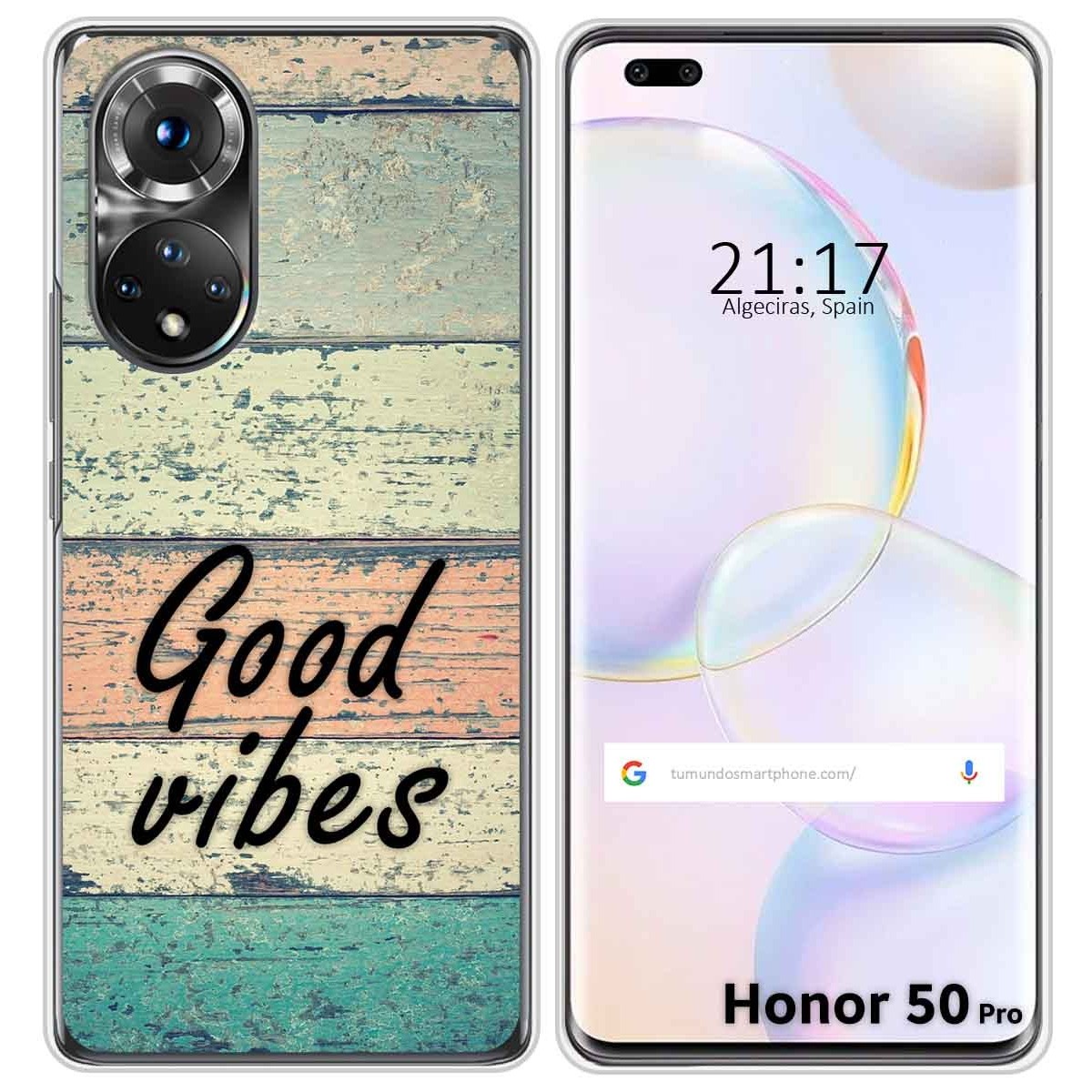 Funda Silicona para Huawei Honor 50 Pro 5G diseño Madera 01 Dibujos