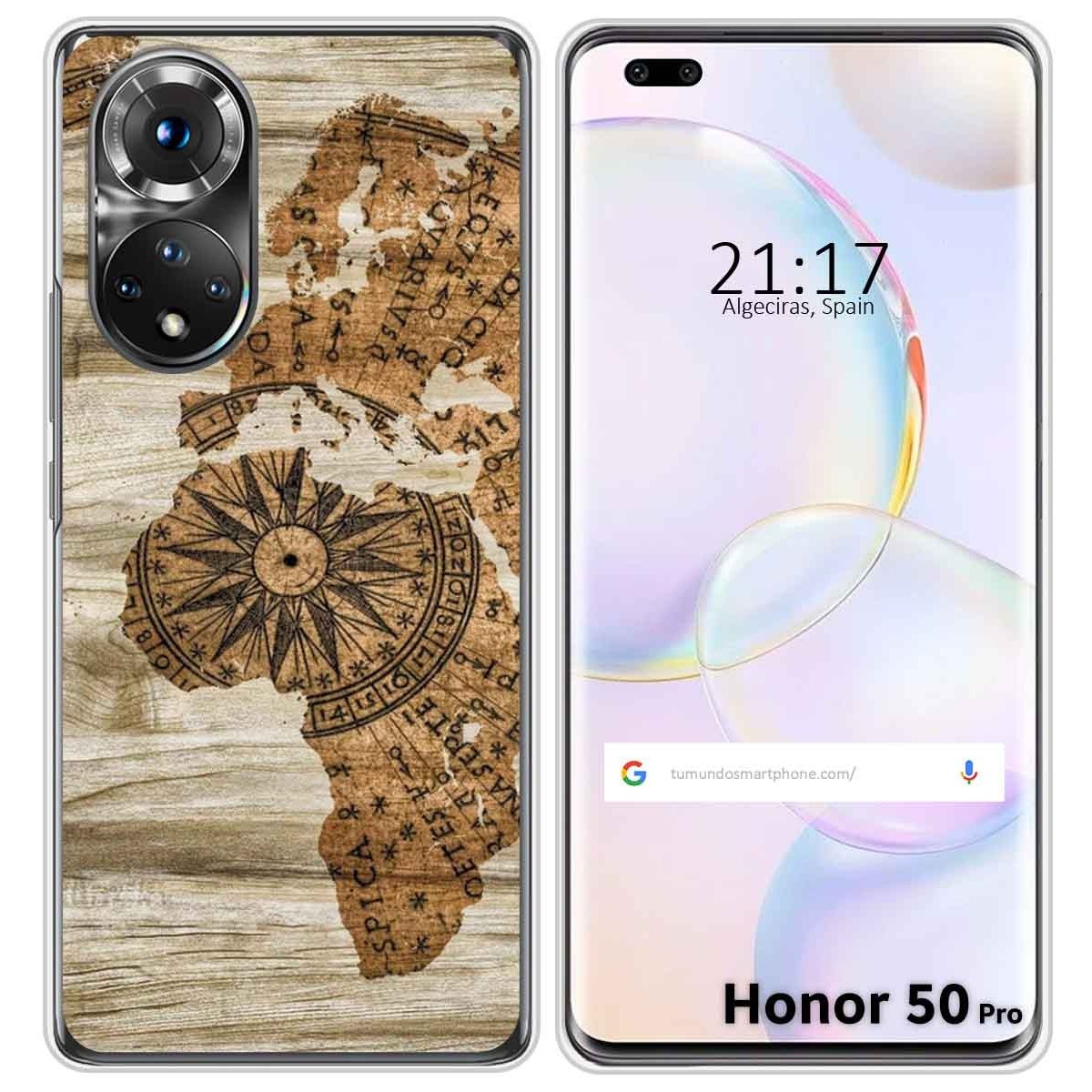 Funda Silicona para Huawei Honor 50 Pro 5G diseño Madera 07 Dibujos