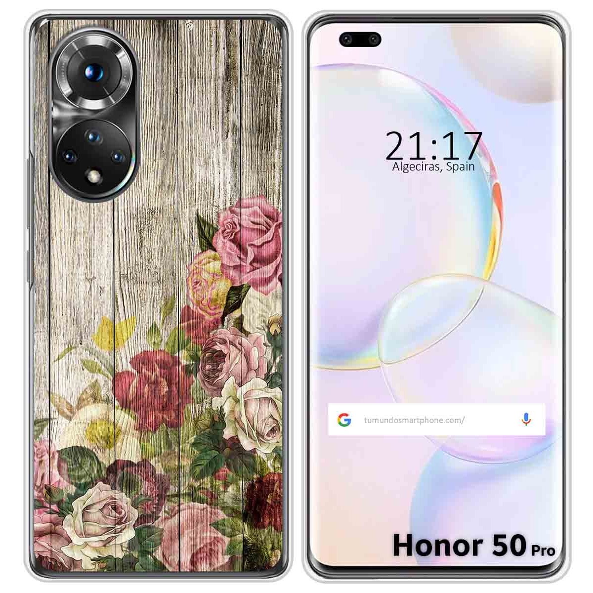 Funda Silicona para Huawei Honor 50 Pro 5G diseño Madera 08 Dibujos