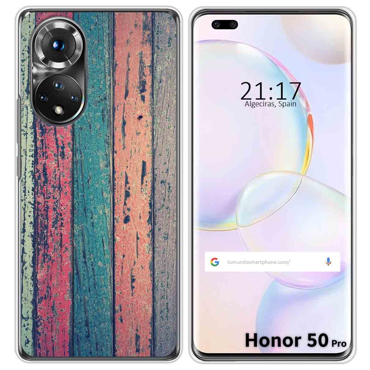 Funda Silicona para Huawei Honor 50 Pro 5G diseño Madera 10 Dibujos