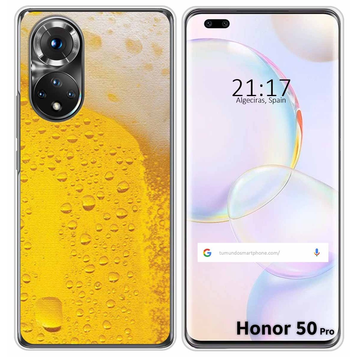 Funda Silicona para Huawei Honor 50 Pro 5G diseño Cerveza Dibujos
