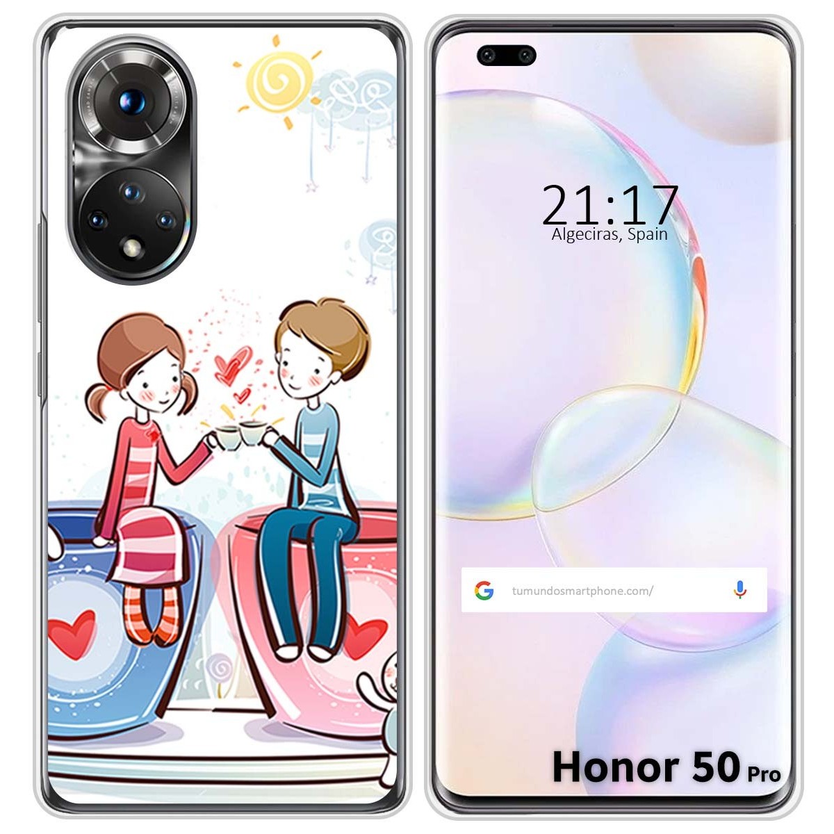 Funda Silicona para Huawei Honor 50 Pro 5G diseño Café Dibujos