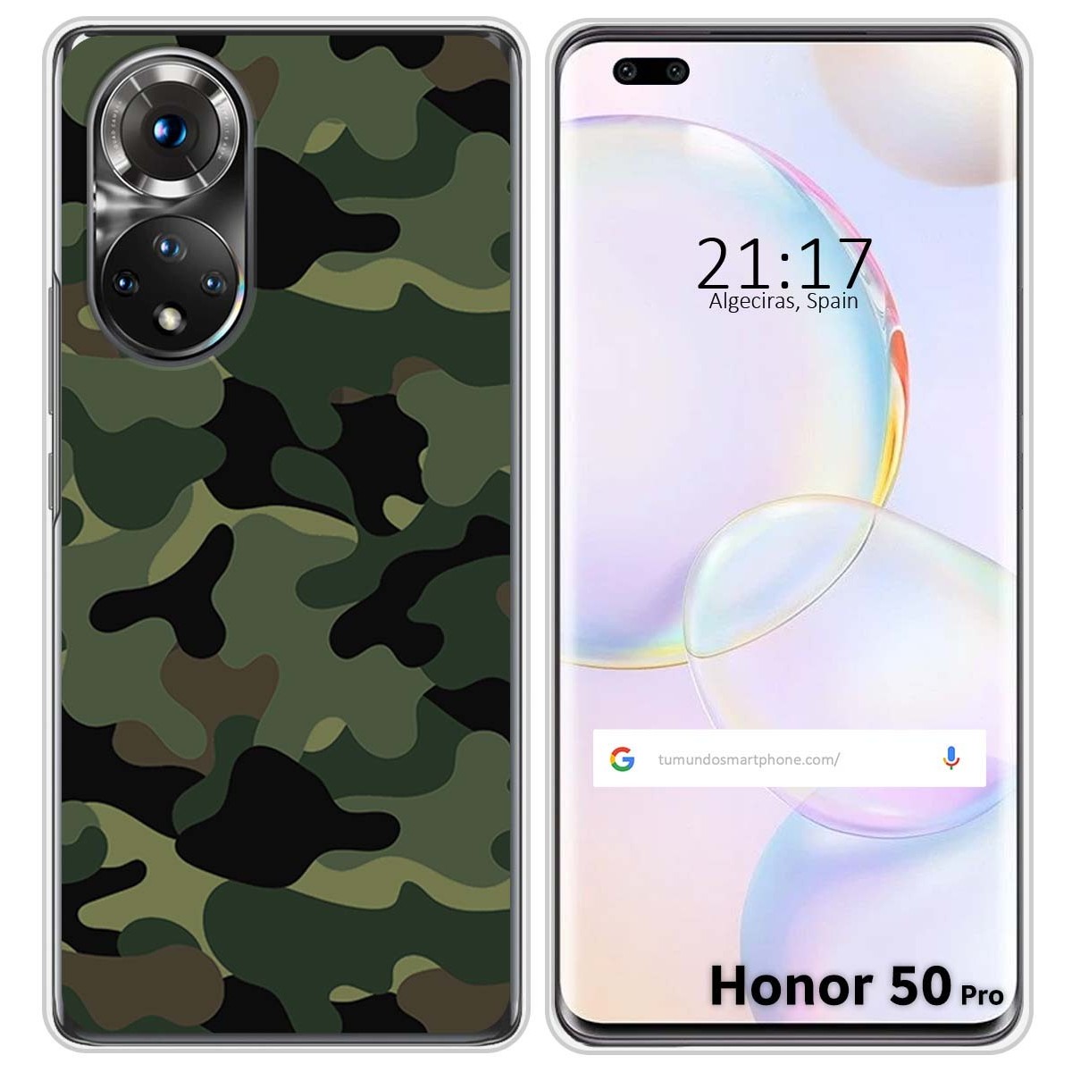 Funda Silicona para Huawei Honor 50 Pro 5G diseño Camuflaje Dibujos