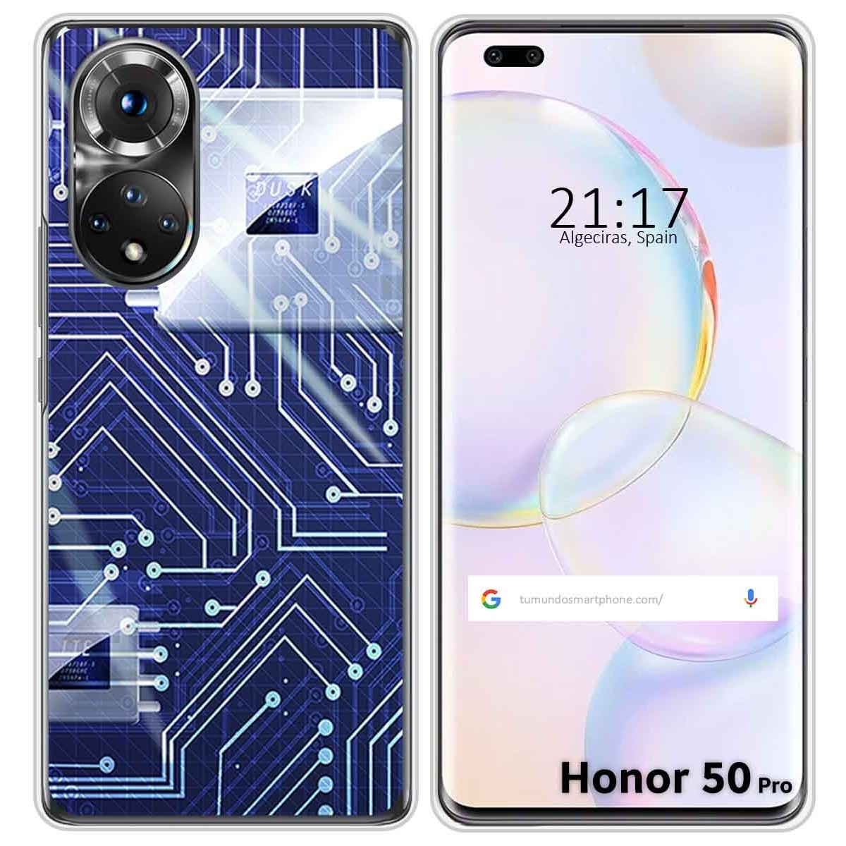 Funda Silicona para Huawei Honor 50 Pro 5G diseño Circuito Dibujos
