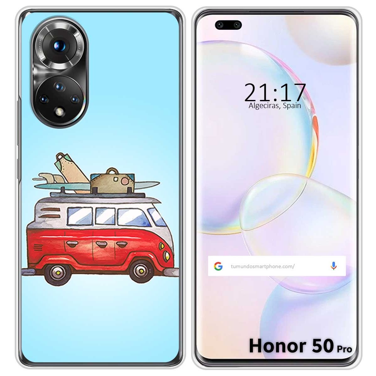 Funda Silicona para Huawei Honor 50 Pro 5G diseño Furgoneta Dibujos