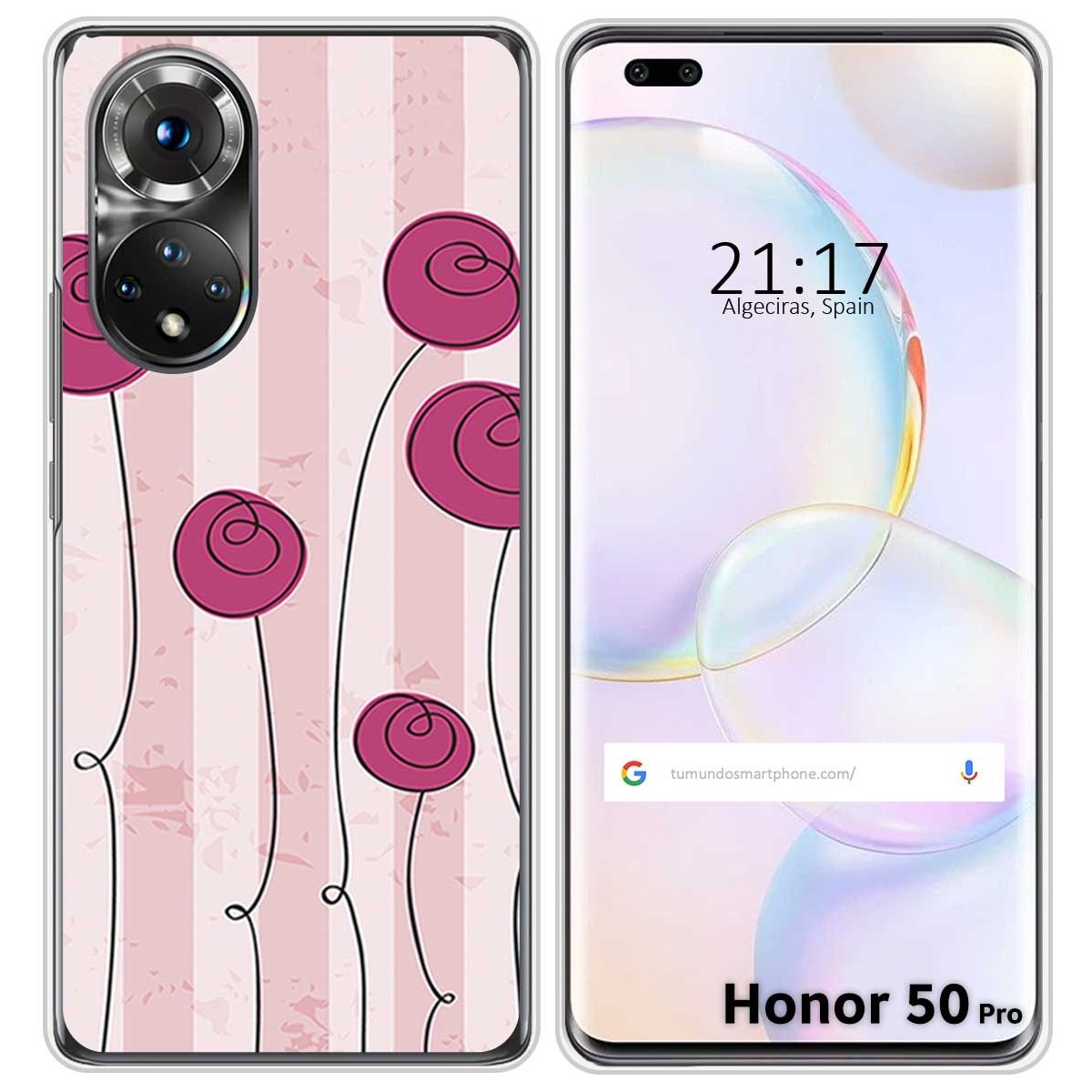 Funda Silicona para Huawei Honor 50 Pro 5G diseño Flores Vintage Dibujos
