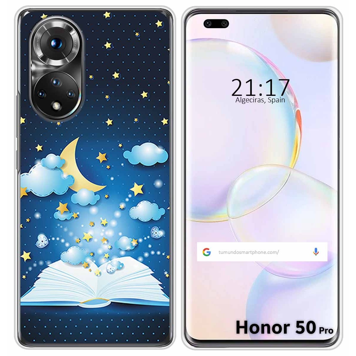 Funda Silicona para Huawei Honor 50 Pro 5G diseño Libro Cuentos Dibujos