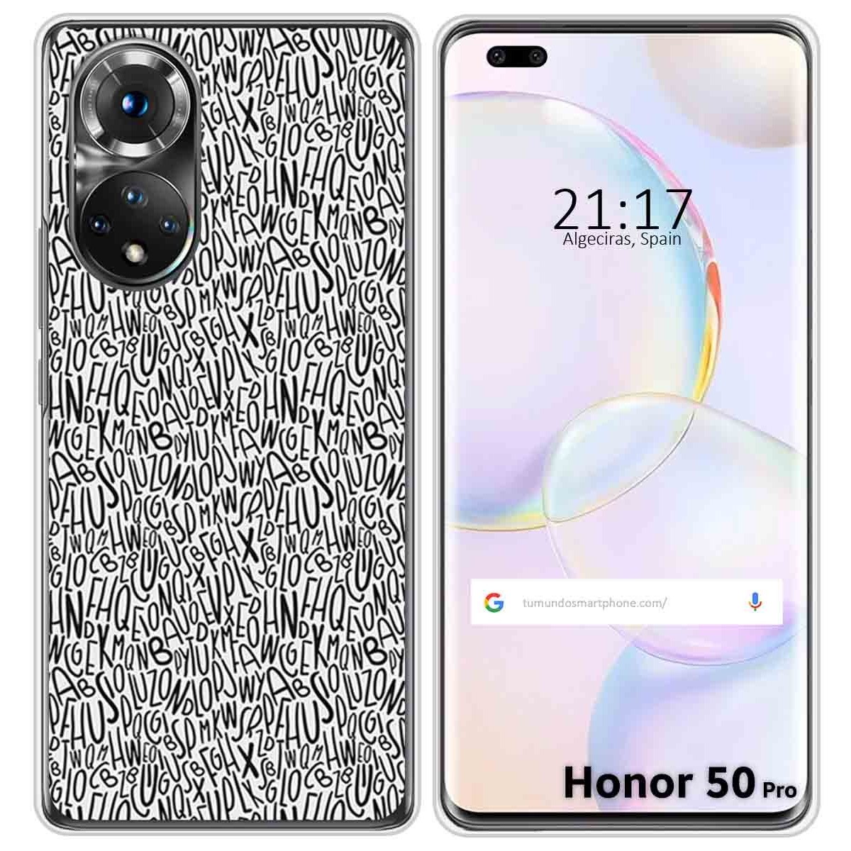 Funda Silicona para Huawei Honor 50 Pro 5G diseño Letras Dibujos