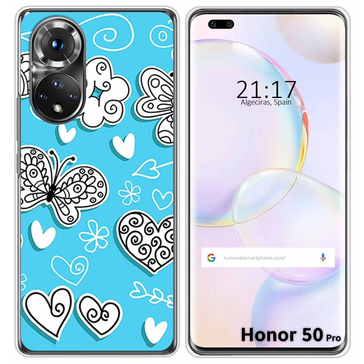 Funda Silicona para Huawei Honor 50 Pro 5G diseño Mariposas Dibujos