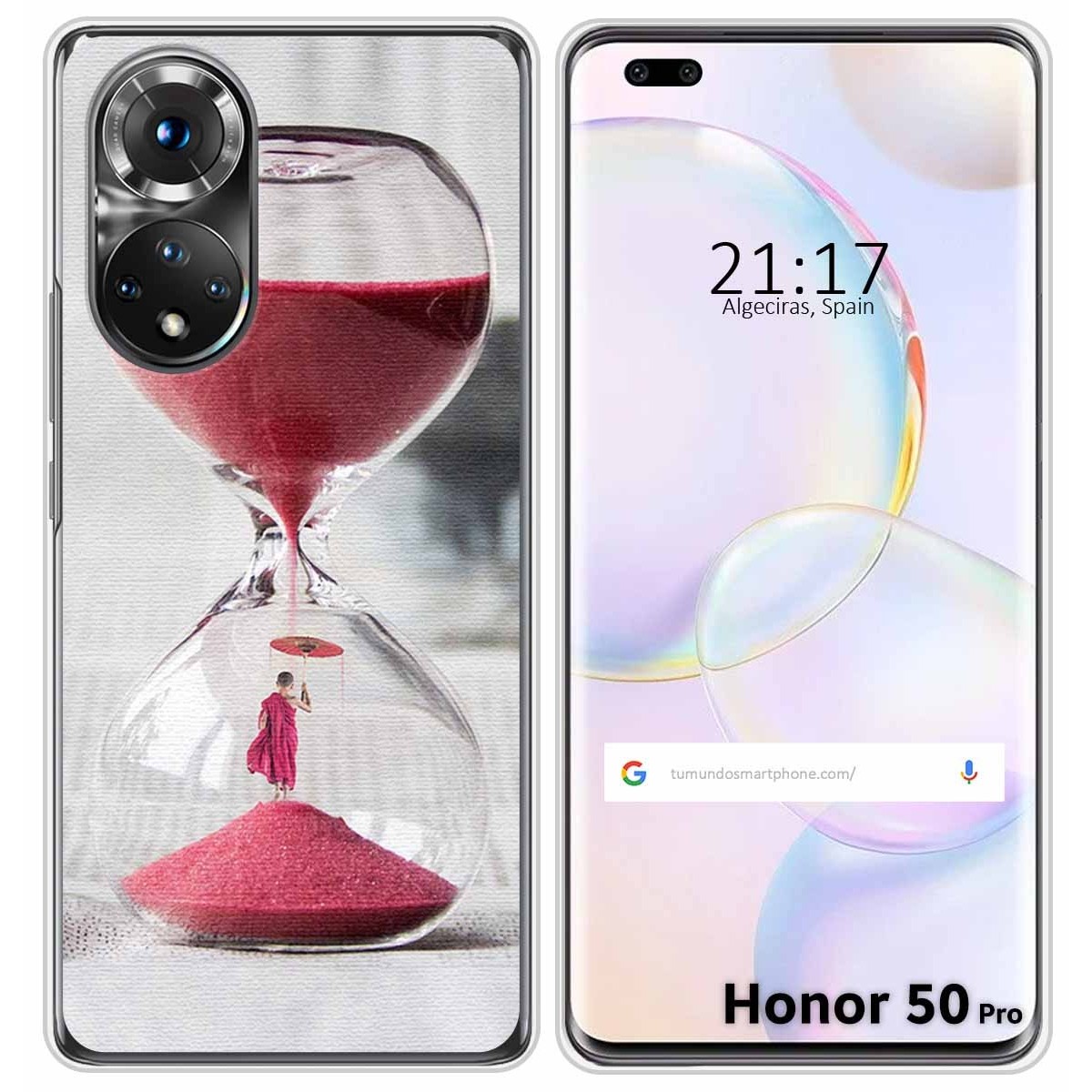 Funda Silicona para Huawei Honor 50 Pro 5G diseño Reloj Dibujos