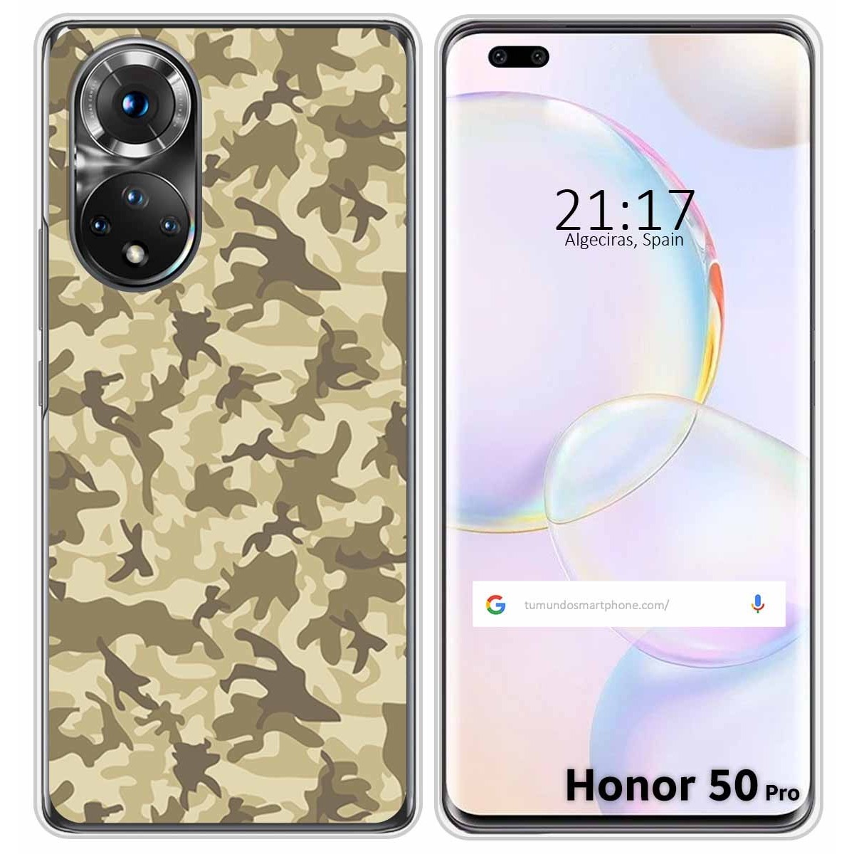 Funda Silicona para Huawei Honor 50 Pro 5G diseño Sand Camuflaje Dibujos
