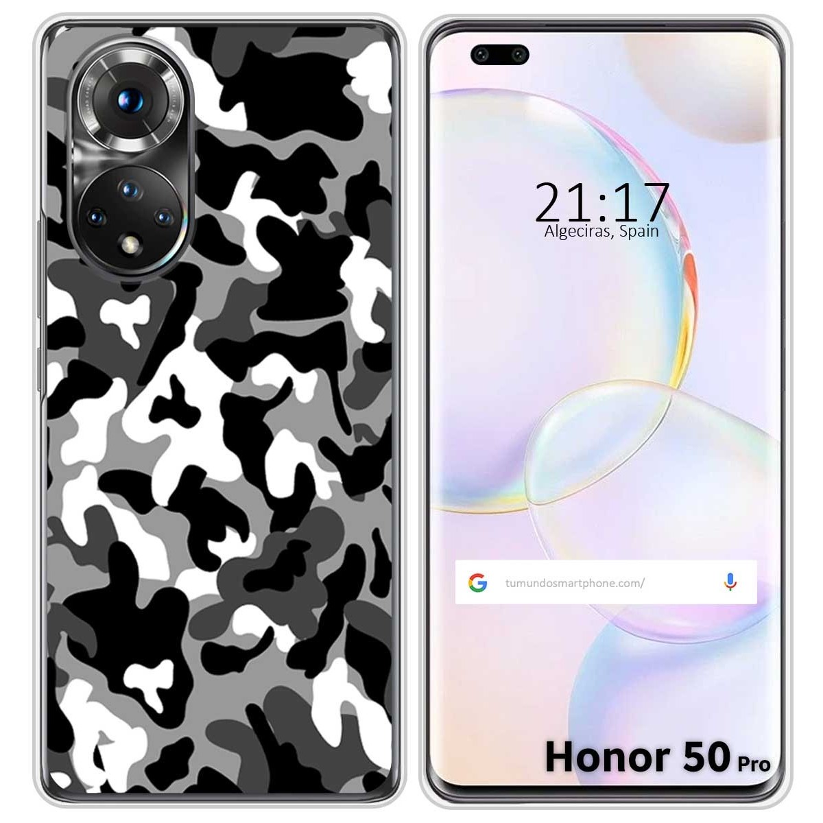 Funda Silicona para Huawei Honor 50 Pro 5G diseño Snow Camuflaje Dibujos