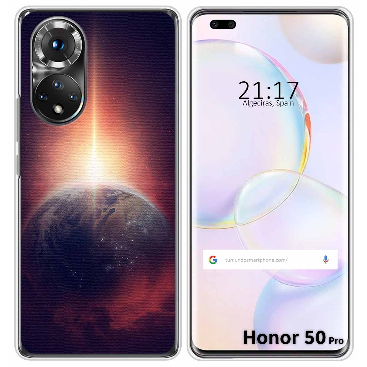 Funda Silicona para Huawei Honor 50 Pro 5G diseño Tierra Dibujos