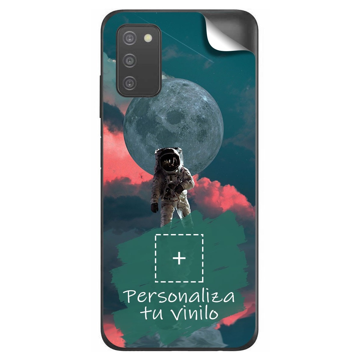 Pegatina Vinilo Autoadhesiva Personalizada más Funda para Samsung Galaxy A03s