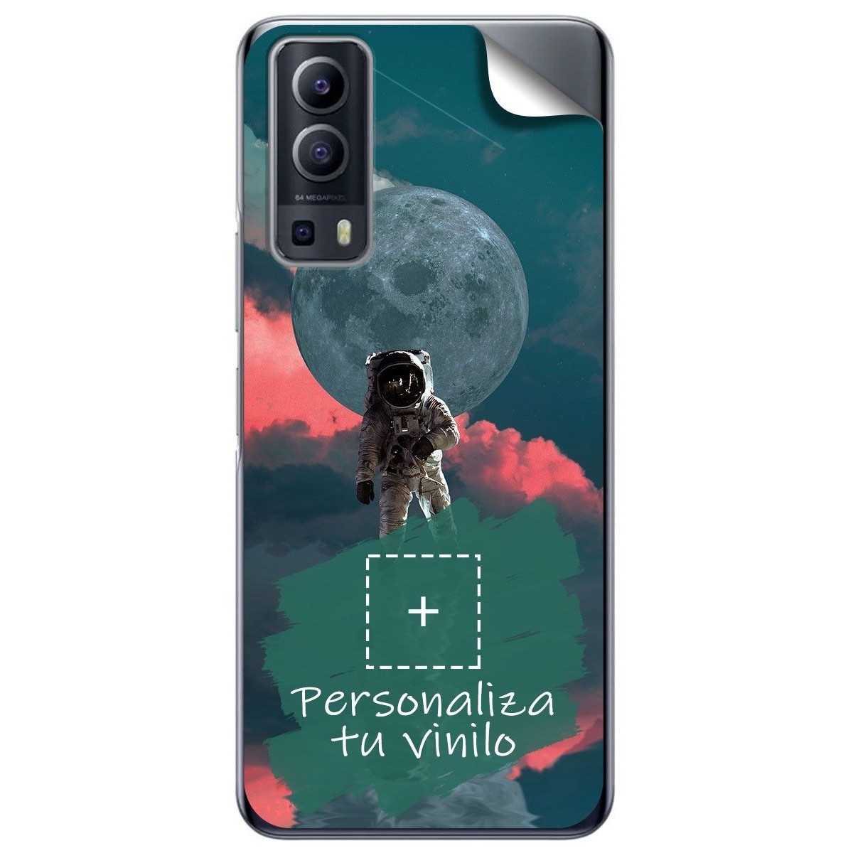 Pegatina Vinilo Autoadhesiva Personalizada más Funda para Vivo Y52 5G / Y72 5G