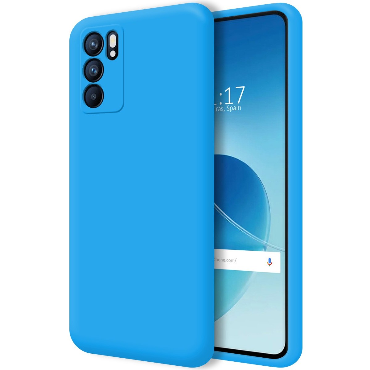 Funda Silicona Líquida Ultra Suave para Oppo Reno 6 5G color Azul