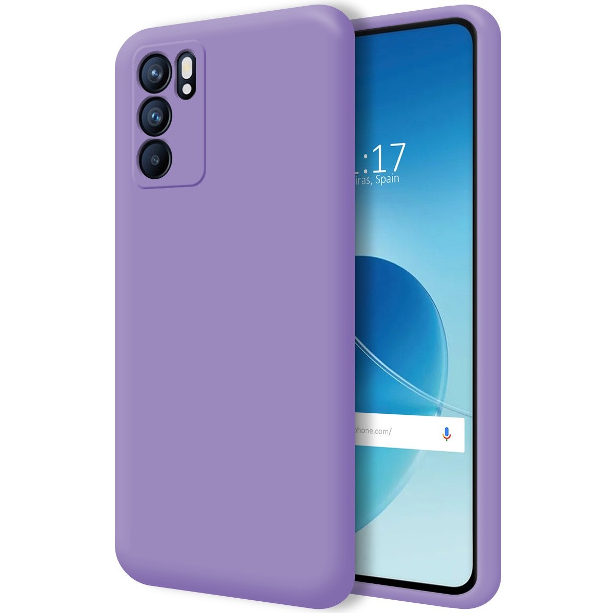Funda Silicona Líquida Ultra Suave para Oppo Reno 6 5G color Morada