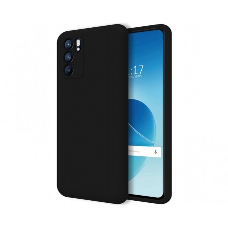 Funda Silicona Líquida Ultra Suave para Oppo Reno 6 5G color Negra