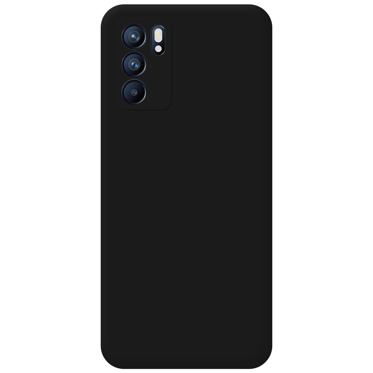 Funda Silicona Líquida Ultra Suave para Oppo Reno 6 5G color Negra