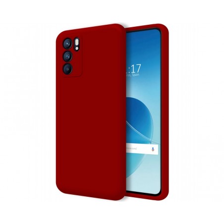 Funda Silicona Líquida Ultra Suave para Oppo Reno 6 5G color Roja