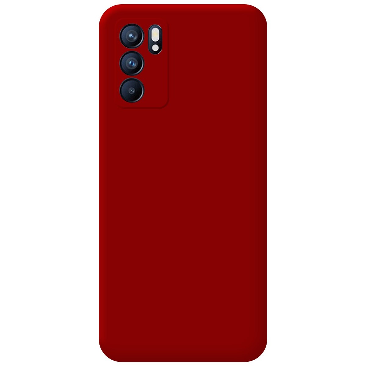 Funda Silicona Líquida Ultra Suave para Oppo Reno 6 5G color Roja