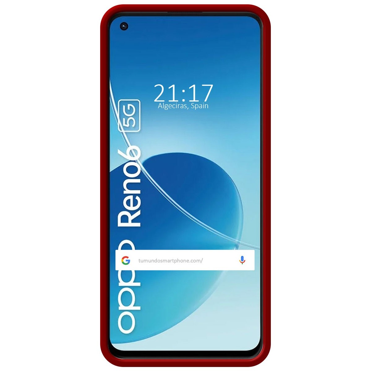 Funda Silicona Líquida Ultra Suave para Oppo Reno 6 5G color Roja