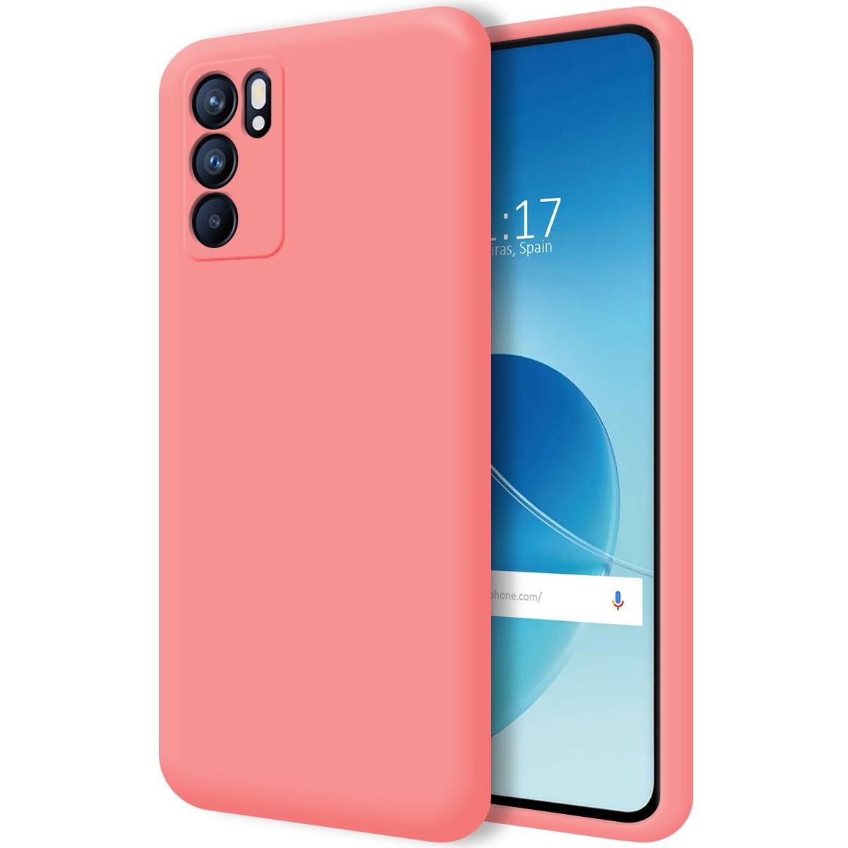 Funda Silicona Líquida Ultra Suave para Oppo Reno 6 5G color Rosa