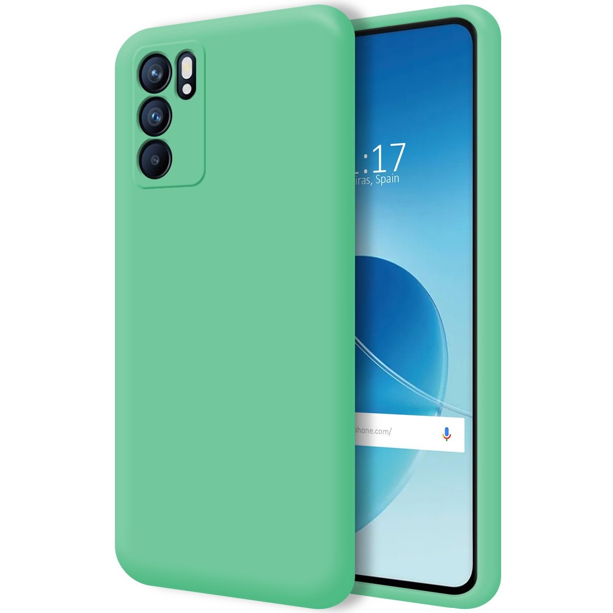 Funda Silicona Líquida Ultra Suave para Oppo Reno 6 5G color Verde
