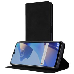 Funda Polipiel con tarjetero para Oppo A16 / A16s color Negra