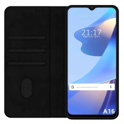 Funda Polipiel con tarjetero para Oppo A16 / A16s color Negra 2