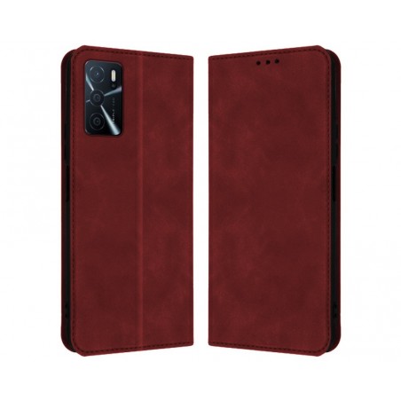 Funda Polipiel con tarjetero para Oppo A16 / A16s color Roja