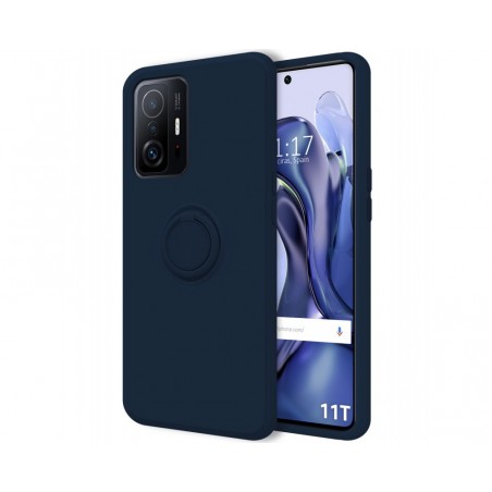 Funda Silicona Líquida Ultra Suave con Anillo para Xiaomi 11T 5G / 11T Pro 5G color Azul