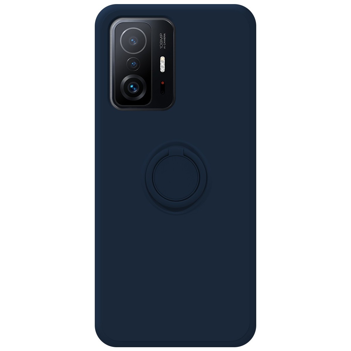 Funda Silicona Líquida Ultra Suave con Anillo para Xiaomi 11T 5G / 11T Pro 5G color Azul