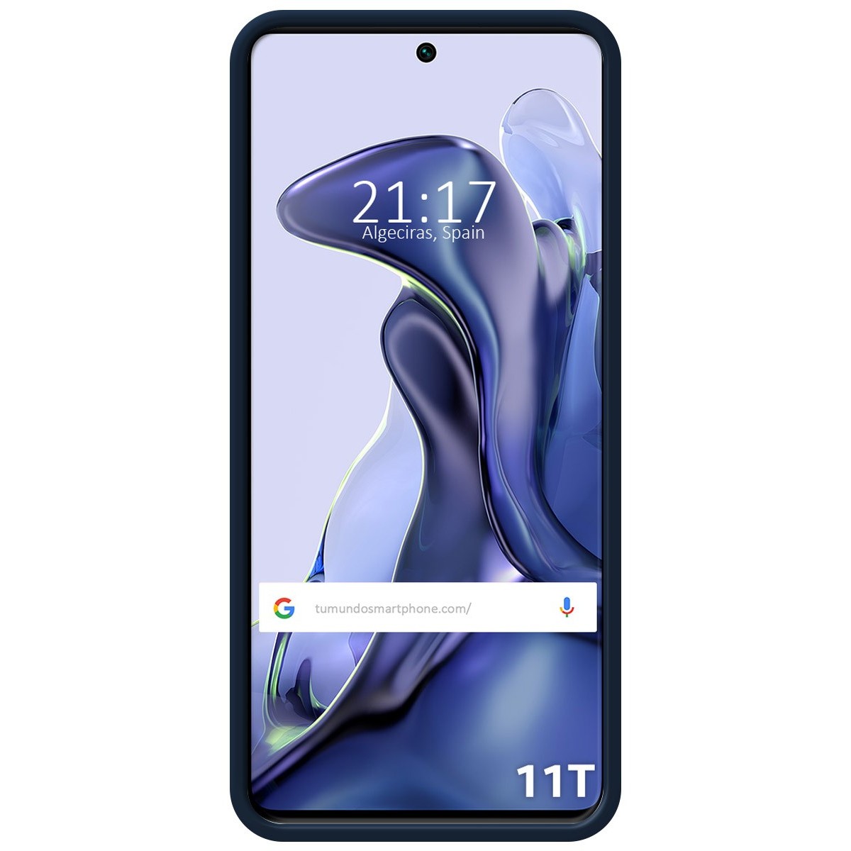 Funda Silicona Líquida Ultra Suave con Anillo para Xiaomi 11T 5G / 11T Pro 5G color Azul