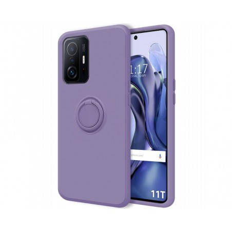 Funda Silicona Líquida Ultra Suave con Anillo para Xiaomi 11T 5G / 11T Pro 5G color Morada