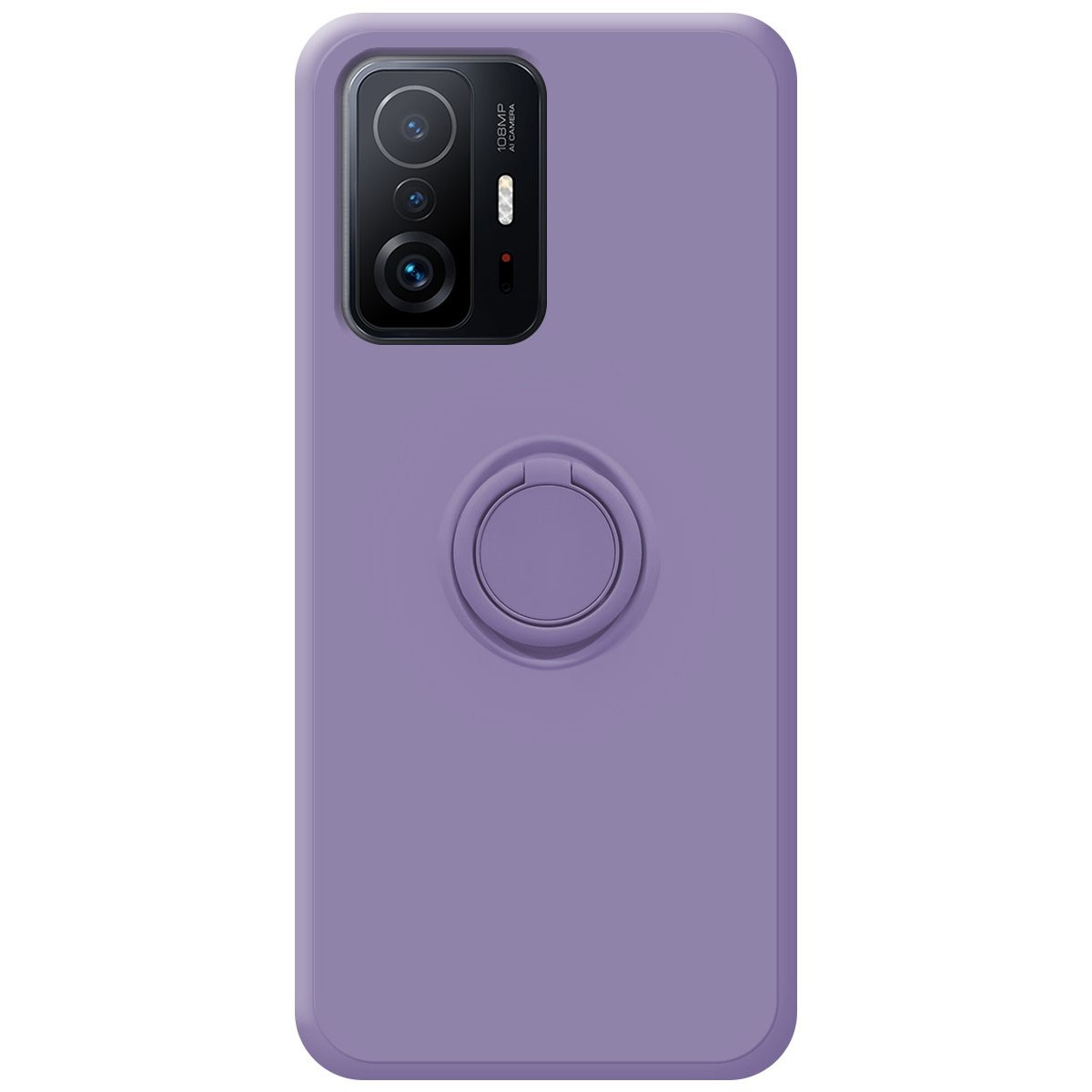 Funda Silicona Líquida Ultra Suave con Anillo para Xiaomi 11T 5G / 11T Pro 5G color Morada