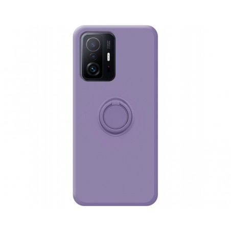 Funda Silicona Líquida Ultra Suave con Anillo para Xiaomi 11T 5G / 11T Pro 5G color Morada